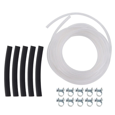 Heavy Duty Fuel Hose Kit 89031118 For Webasto Eberspacher Heater Replacers With Clips, 5 Rubber Oil Pipes Line Set And Accessories For Air Heating Systems That Are Totally Awesome. 5 hoses, clear tube, clips