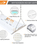 Top Shelf 2 Foot Led Linear High Bay Shop Lights With Smart Motion Sensor 155W Hella Bright 20925 Lumens 5000K Daylight features advanced motion sensor.