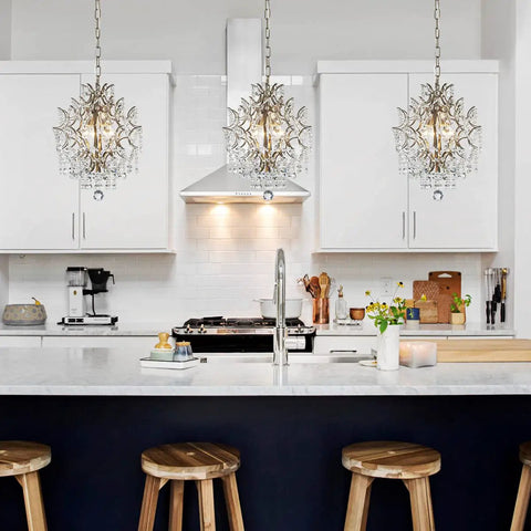 Modern Crystal Chandelier Pendant Light With 1 E26 Socket, Adjustable 59 Inch Chain, Brass Gold Finish, Ideal For Living Room Or Dining Area, Sparkling Clear Crystals And Pendants For Wow Worthy Luxe Glam Vibe