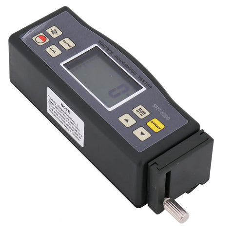 Pro-Grade Digital Surface Roughness Tester SRT-6200 Profilometer with screen and control buttons for Ra and Rz measurement.