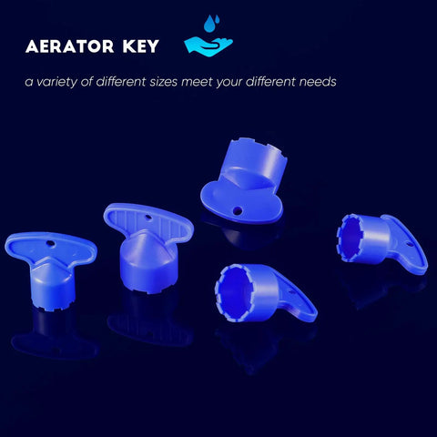 5 Piece Faucet Aerator Key Set With 16.5Mm 18.5Mm 21.5Mm 22.5Mm And 24Mm Sizes, blue recessed aerator removal wrenches