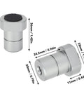 Set Of Four 20mm Bench Dog Stops For MFT Tables Aluminum Alloy Workbench Dogs With Non Slip Pads dimensions image