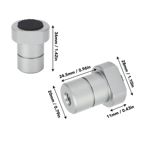 Set Of Four 20mm Bench Dog Stops For MFT Tables Aluminum Alloy Workbench Dogs With Non Slip Pads dimensions image