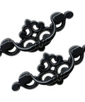 8 Pack Matte Black Drop Bail Drawer Pulls Two And A Half Inch Center Vintage Cabinet Handles For Dresser Closet Cupboard Furniture Premium Zinc Alloy