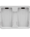60W Dual Battery Drone Charger 2 In 1 Charging Hub On The Go with storage charge mode, top view showing dual slots for batteries.
