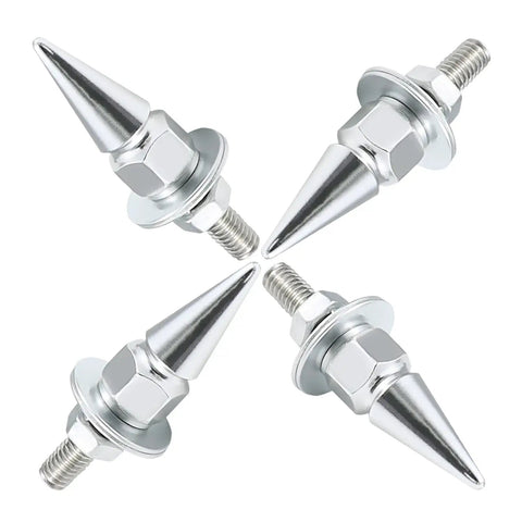 Spike License Plate Screws Kit Four Pcs Universal Fit Bolt Fasteners For Cars Trucks And Motorcycles In Stainless Steel And Aluminum Alloy