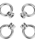 Heavy Duty 316 Stainless Steel Lifting Eye Nuts In One Quarter Inch Unc Thread showing four durable eye bolts.