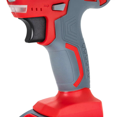 Close-up of the handle of 21V Cordless Electric Metal Shears For 3Mm Thickness Sheet Cutting, featuring ergonomic grip and trigger.