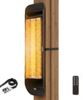 Infrared 1500W Outdoor Patio Heater For Gazebos Pergolas Decks Garages Backyards And Restaurants With Wall And Post Mounted Setup