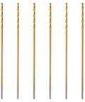 High Rated 7/64 X 6 Inch Extra Long Drill Bits 6 Pack Titanium Coated M2 High Speed Steel with spiral design.