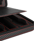 Solid Eight Grid Wristwatch Storage Box Built Tough With Heavy Duty Carbon Pu Leather and Adjustable Splitter Plate interior view