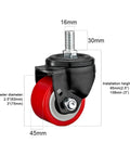 Heavy Duty Swivel Caster Wheels With Brakes For Furniture, Workbench, Cart And Garage, M Threaded Stem, Quiet PU Wheels