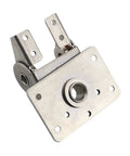 Dual-axis damping torque hinge, 304 stainless steel with square mounting plate