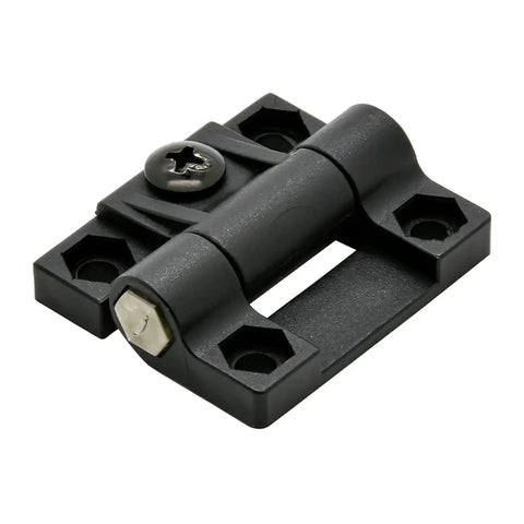 Super Heavy Duty Adjustable Damping Cabinet Hinges Offering Slick Swinging Action And 180 Degree Free Positioning For Doors And Drawers, black hinge with screw holes.