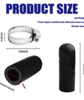 Solid Half Inch Silicone Hose End Plugs With Snug Quick Snap Clips For Vacuum Coolant Water Lines, showing size dimensions and design.