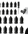 Roadside Ready Tire Repair Kit With Screw In Tubeless Plugs In 2 Sizes, Includes Screwdriver, Universal Tool For Car Motorcycle Truck Bike