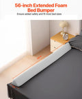 Toddler Bed Bumper 56 Inch Non Slip Bed Rail Guard with High Rebound Foam and Machine Washable Cover on bed corner