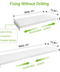 Expandable Closet Shelves Set, Adjustable Shelf Boards For Cabinets And Pantries, No Drilling Easy Install Diagram