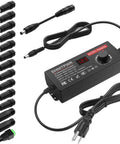Adjustable 3V to 24V DC Power Supply Adapter With 36W Output 1.5A Max Includes 14 Tips and Polarity Converter
