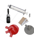 Windshield Crack Repair Kit For Cars With Nano Repair Fluid And Auto Glass Sealant components including syringe and sealant
