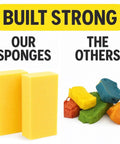 Two Pack Extra Thick Large Rectangle Car Wash Sponges For All Purpose Cleaning Non Scratch Safe On Paint Ideal For Vehicle Washing Equipment Cleaning And Boat Cleaning, yellow sponges