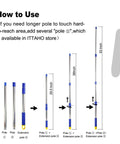 Long Handle Floor Scrub Brush 53 Inch Deck And Grout Cleaner Kit assembly instructions with pole extension details