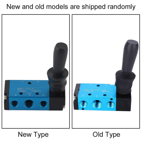 Aluminum Alloy 2 Position 5 Way Hand Lever Pneumatic Valve With One Quarter Inch Fine Thread Air Control Component And Six Ring Seal For Industrial Pneumatic Systems Workhorse new and old types shown