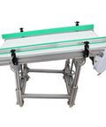 110V PU Belt Inclined Wall Conveyor With Double Baffle, 48 Inch Long Belt, 20 Inch Wide, Adjustable Automatic Speed, Desktop Conveyor On Four Wheels For Industrial Transportation