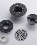 Round Shower Drain Four And A Quarter Inch With Brushed Nickel Finish Easy Removable Grille Strainer SUS304 Stainless Steel Construction