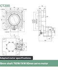 Built Tough Circular Motor Electric Indexer Disc Featuring Smooth 360 Degree Hollow Rotary Angle Adjustment Table For Dead On Positioning And Top Tier Workshop Grinds technical drawing showing dimensions and specifications.