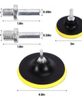 Car Detailing Drill Polishing Pad Kit With 39 Pcs, showing attachments and foam pads, labeled dimensions 3-inch and 5-inch sizes.