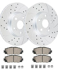 Front Brake Kit With Drilled And Slotted Disc Rotors And Ceramic Brake Pads For 2009 2019 Toyota Corolla 2009 2014 Matrix