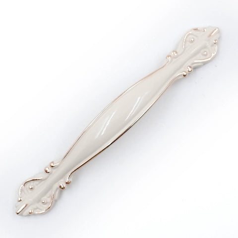 Ivory White Cabinet Hardware Pulls 5 Pack, 3 Inch Hole Centers, 5 Inch Overall Length, Zinc Alloy, Subtle Yellow Tint