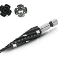 Four Spiral Flute TiAlN Coated Step Drill Bit Unibit 1/8 In To 1/2 In Wear Resistant Cobalt Drill Bit With 1/4 In Hex Shank