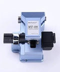 Pro Grade 12 Ribbon Fiber Optic Cleaver With Fully Automatic One Press Cut, top view, blue casing, MT-09 model visible.