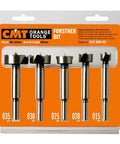 Five Piece Forstner Bit Set Forged From Rock Solid Alloy Steel For Smooth As Silk Boring In Softwood Captures Fifteen Through Thirty Five Mm Measurements