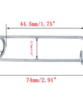 Heavy Duty Steel Brooch Shape Cotter Pins Set Quick Lock Safety Pins Locking Fasteners For Farm Lawn Garden And Hitch Applications 8 Pack 2x45x16mm Zinc Plated Tempered Alloy Steel, dimensions detailed.