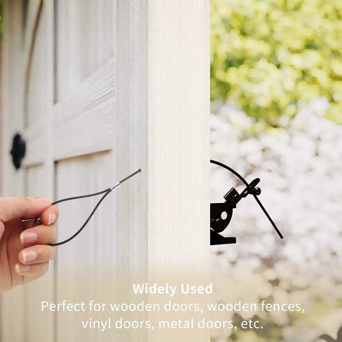 2 Pack Gate Latch Cable Kit With Black Springs Adjustable Door Latch Opener For Metal Or Wooden Fences And Garden Gates