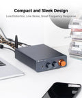 BT20A Pro Bluetooth 5.0 Amplifier 300W x 2 Two Channel Class D Wireless Power Amp with knobs, desk placement, accessories