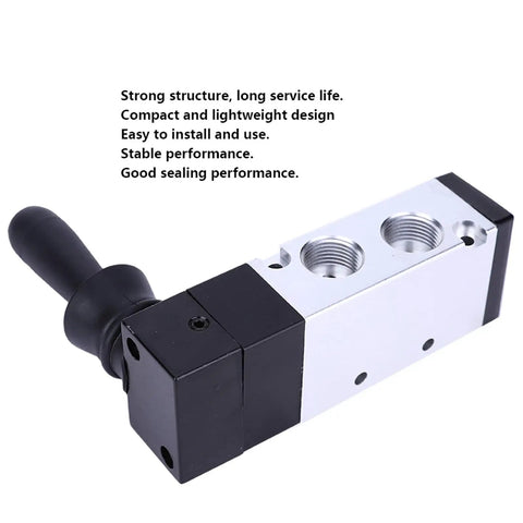 Five Port Three Position Pneumatic Manual Control Valve Easy Install With L Type Body for Air Systems 0 to 0.8 MPa