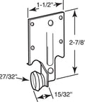 Top Shelf Monorail Drawer Slide Rollers With Steel Brackets And Smooth Plastic Wheels For Effortless Cabinet Fixes showing size dimensions.