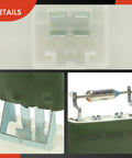 Close-up details of Front HVAC Blower Motor Resistor For Ford Escape 2013 2018 Fiesta Focus Transit with Manual Air Conditioning.
