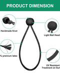 Diagram of Heavy Duty Ball Bungee Cords Set With Balls 60 Piece 6 Inch showing latex, handmade knot, ball head, UV resistant surface