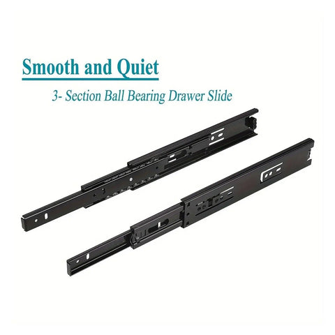 Side Mount Ball Bearing Drawer Slides Set Four 20 Inch Three Section Soft Close Damping Built To Last Heavy Duty Cold Rolled Steel Quiet Glide