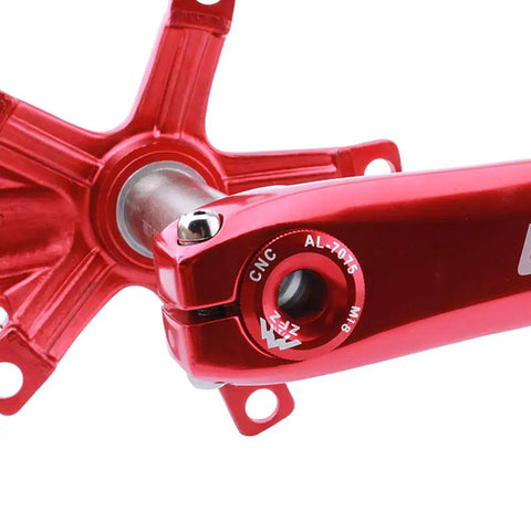 Legit Heavy Duty M20 Crankset Screws 7075 Aluminum Alloy CNC Machined Bicycle Crank Arm Bolts For Mtb Trail Hardware close-up of red crank arm