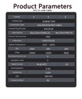 Product parameters table for M12 8 Pin Waterproof Actuator Cable With Straight Male To Female Connector Shielded Aviation Sensor Cable.