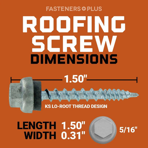 Micro Bit ZXL WoodBinder Self Drilling Screws For Metal To Wood Size Ten By One And One Half Inch Galvanized With EPDM Washer