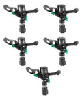 5-piece Adjustable Lawn Sprinkler Set with rotating angle nozzles and durable female thread design, ideal for residential landscaping.