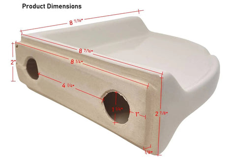 Bone Almond Glazed Ceramic Corner Shower Shelf with dimensions, large size bathroom organizer with glossy finish and tile install