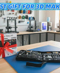 68-piece 3D printer tool kit in black roll-up case on desk.